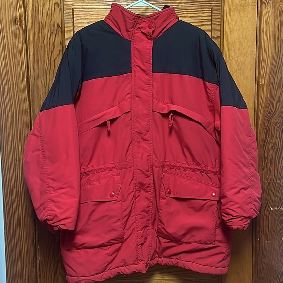 Lands End Winter Coat Red and Black - Picture 1 of 15